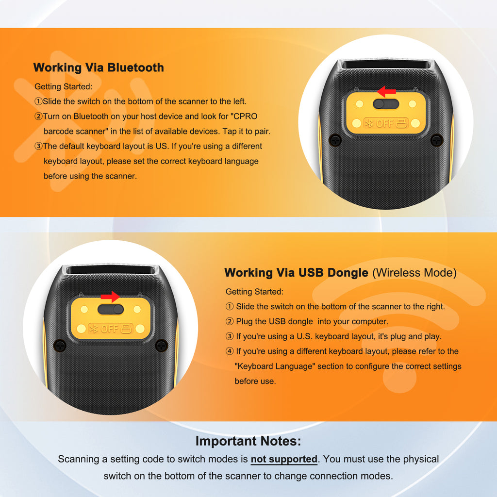 NETUM CS7501 Portable Mini Wireless Barcode Scanner