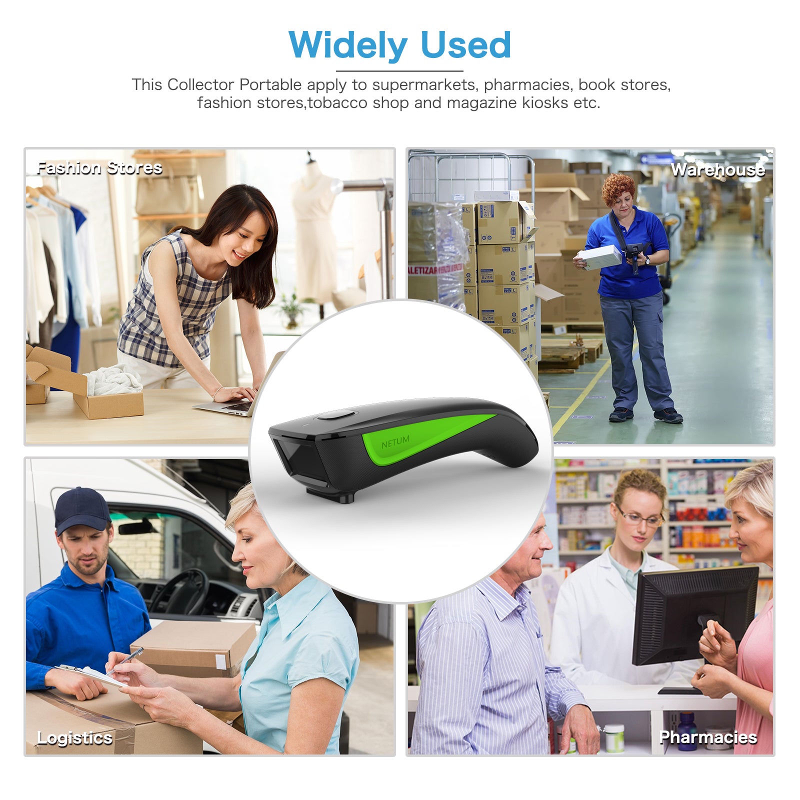 NETUM C740 3-in-1 Wireless 1D CCD Barcode Scanner