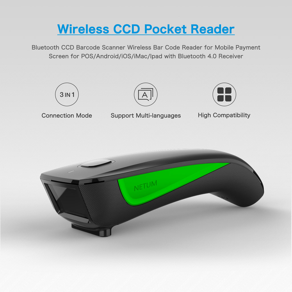 NETUM C740 3-in-1 Wireless 1D CCD Barcode Scanner