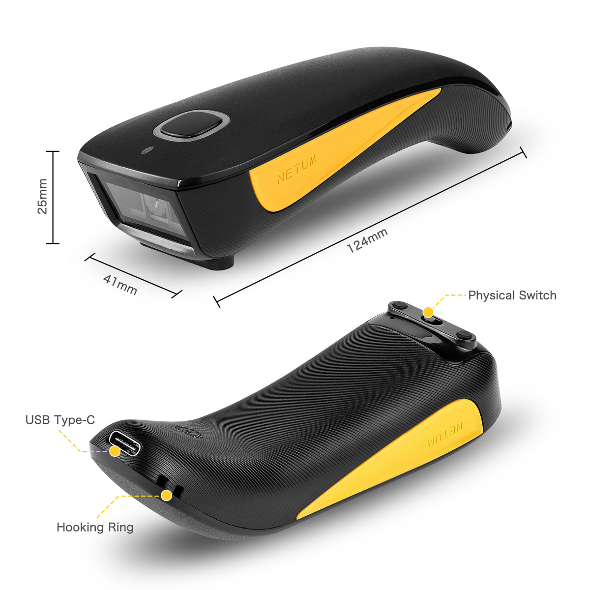 NETUM C750 Mini 3-in-1 Wireless 1D 2D Barcode Scanner