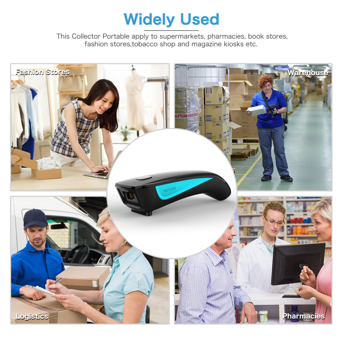NETUM C830 Portable 1D Laser Wireless Barcode Scanner