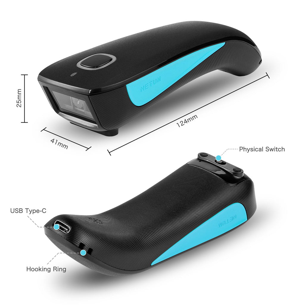 NETUM C830 Portable 1D Laser Wireless Barcode Scanner