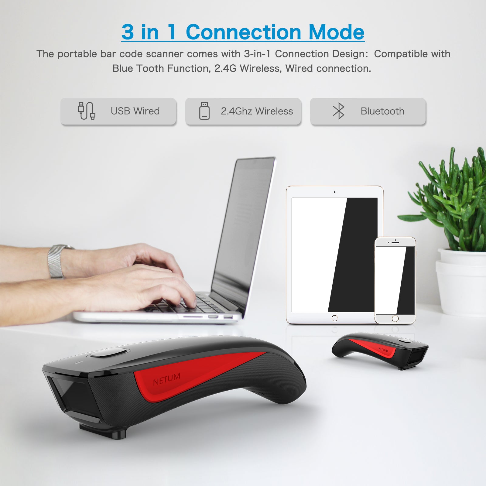 NETUM C990 3-in-1 2D Barcode Scanner