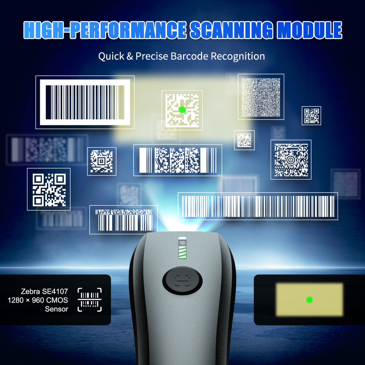 NETUM CS9501 Wireless Handheld 1D 2D Barcode Scanner