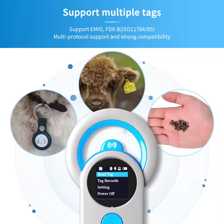 NETUM DJ130 134.2KHz Animal RFID Reader 3-in-1 Wireless Pet Microchip Scanner with TFT Display
