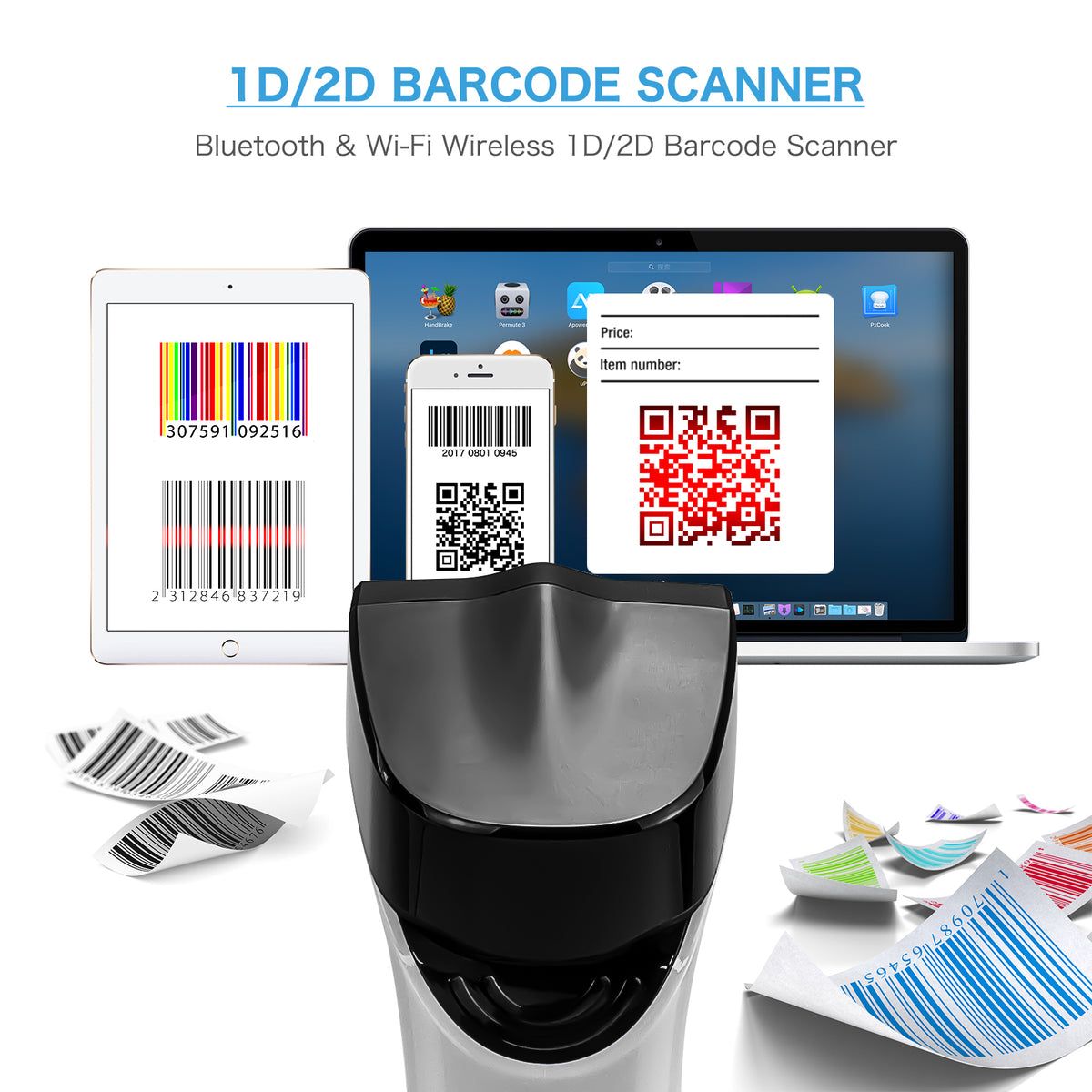 NETUM DS‑2800 Wi‑Fi Bluetooth 2D Barcode Scanner