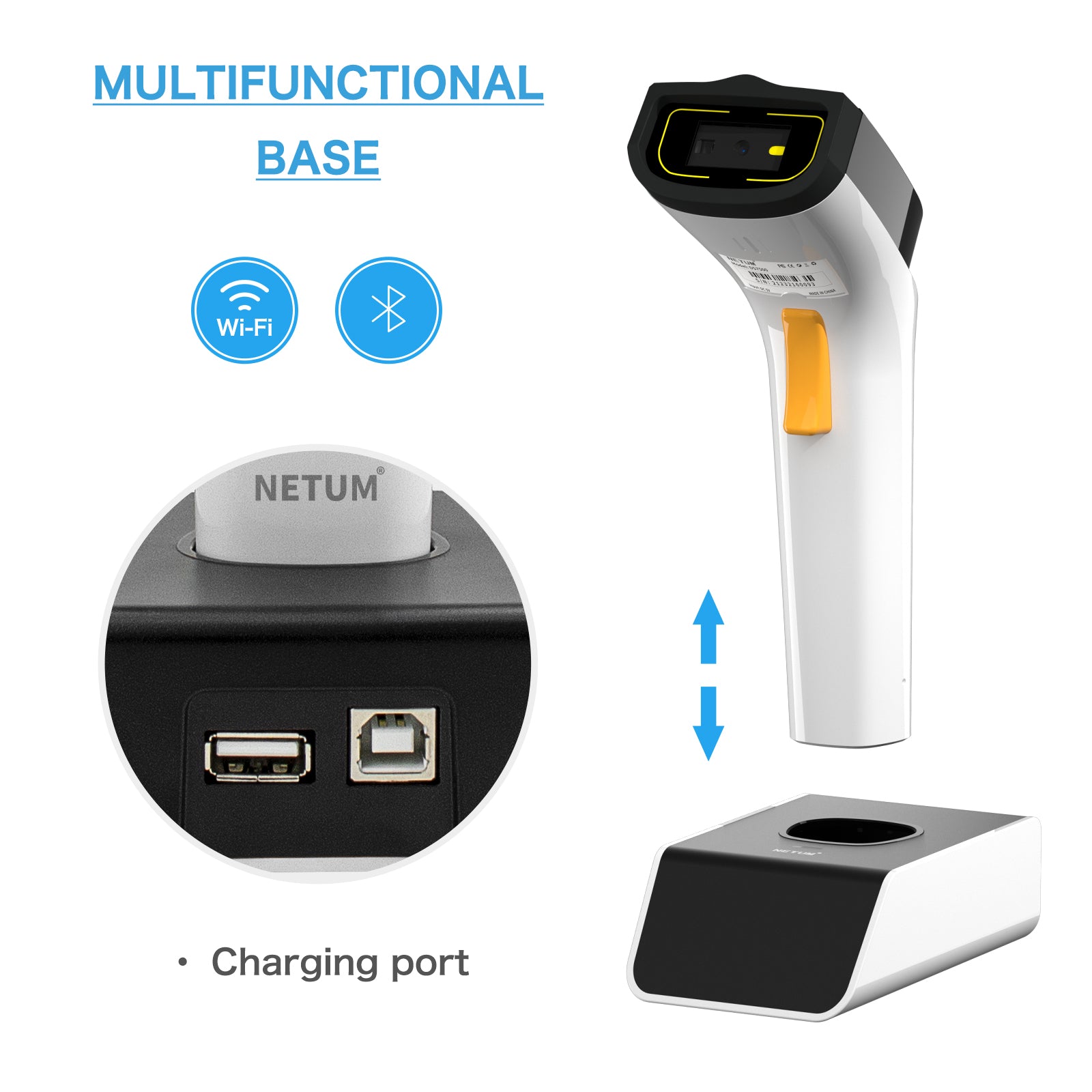 NETUM DS‑2800 Wi‑Fi Bluetooth 2D Barcode Scanner