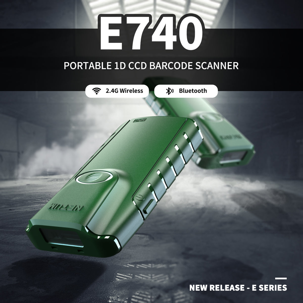 NETUM E740 Back Clip 1D Bluetooth Barcode Scanner