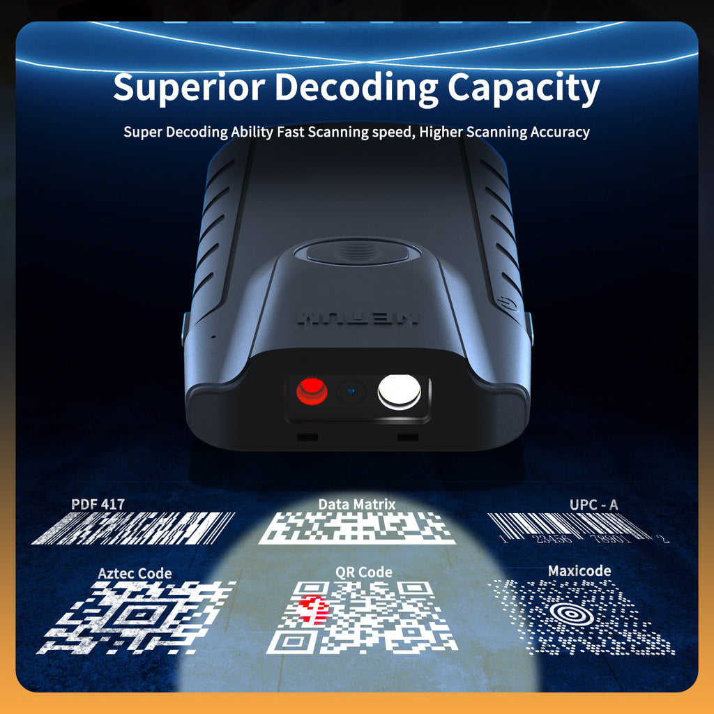 NETUM E800 Mini Portable 2D CMOS Wireless Barcode Scanner