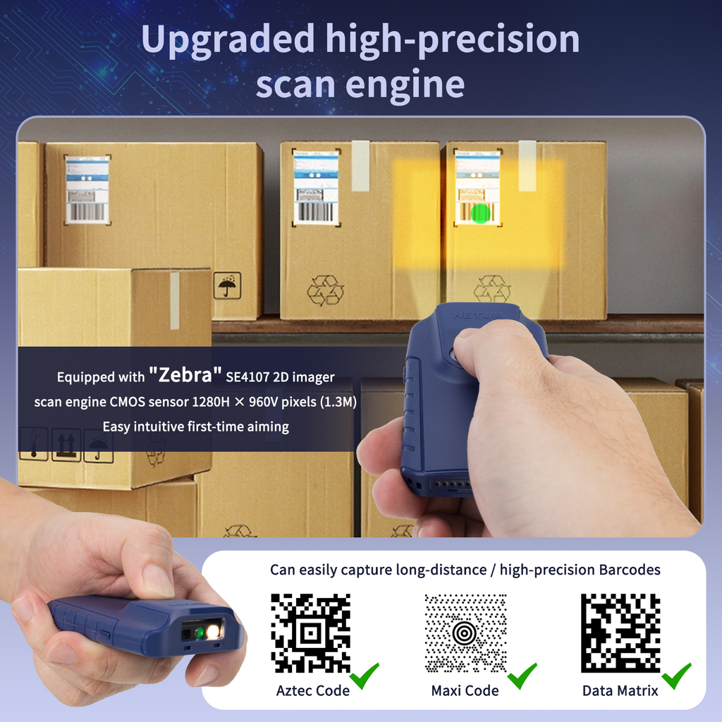 NETUM E950 Back Clip 2D Barcode Scanner