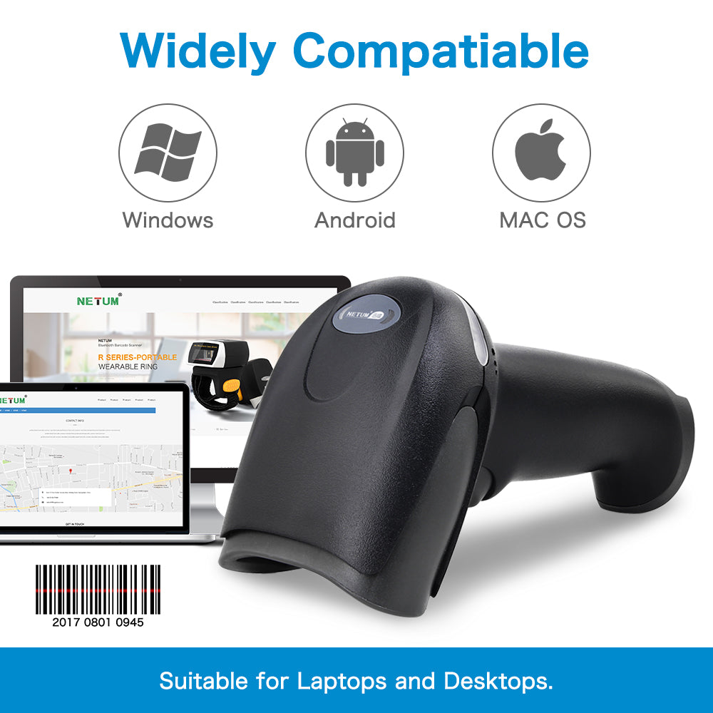 NETUM NT-F6 2.4G Wireless Laser 1D Barcode Scanner