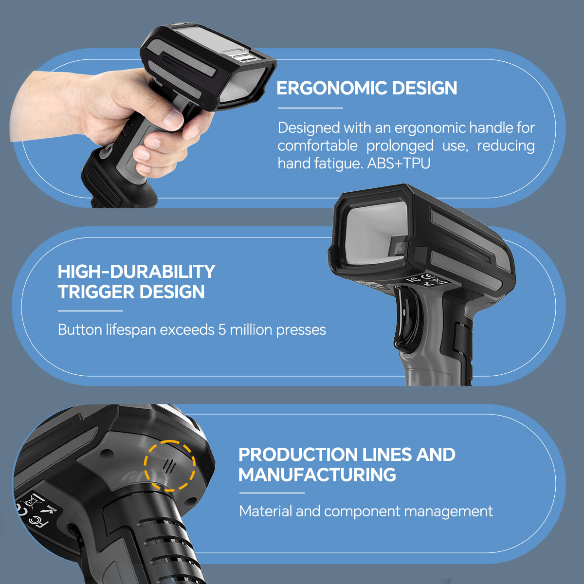 NETUM GY-30U Industrial 1D 2D Wired Barcode Scanner