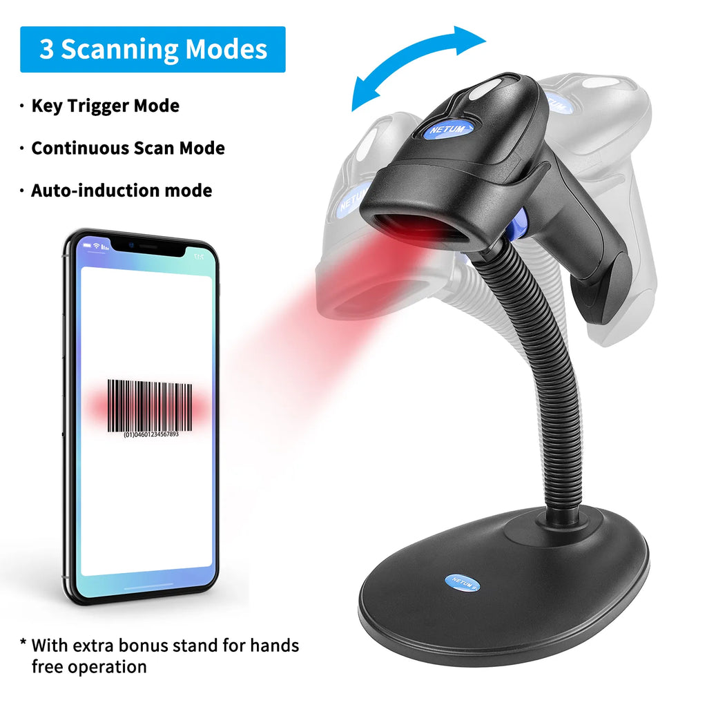 NETUM L6 2.4G Wireless 1D CCD Barcode Scanner
