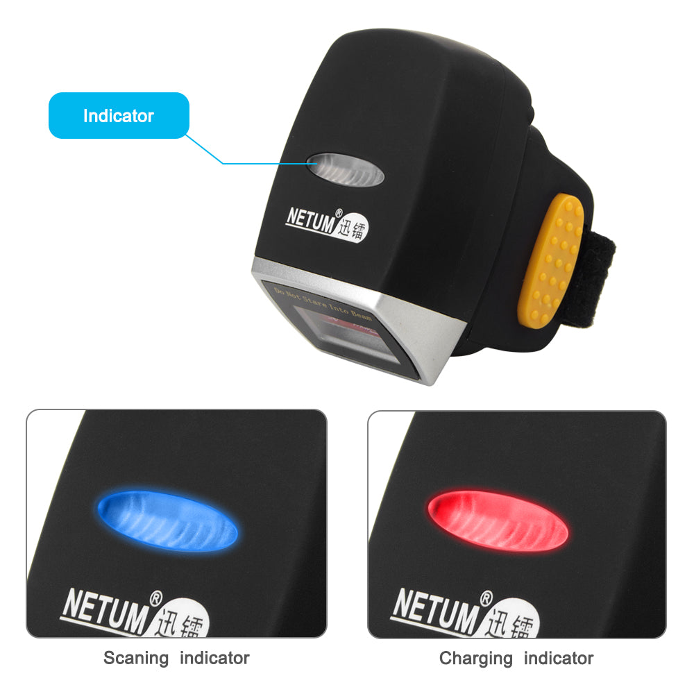 NETUM R2L Ultra-Light Wearable Ring 2D Wireless Barcode Scanner
