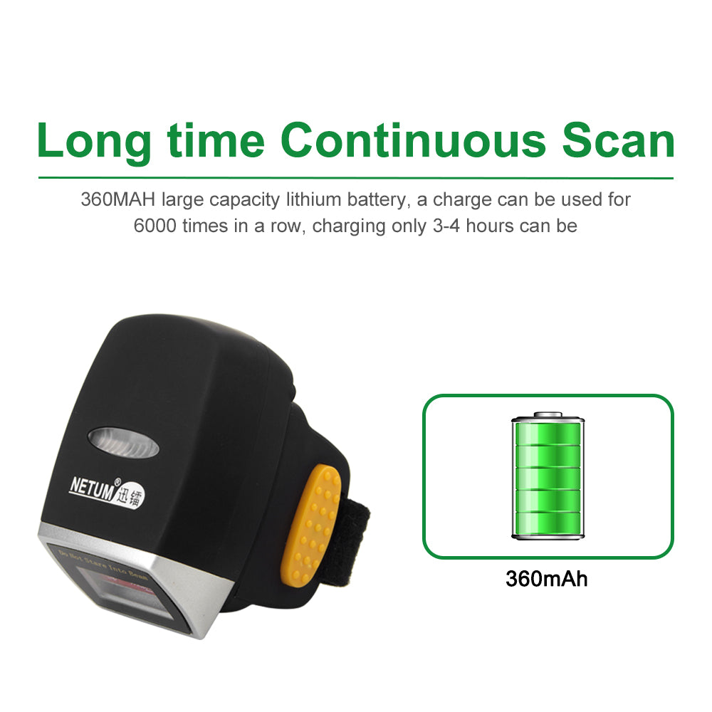 NETUM R2L Ultra-Light Wearable Ring 2D Wireless Barcode Scanner