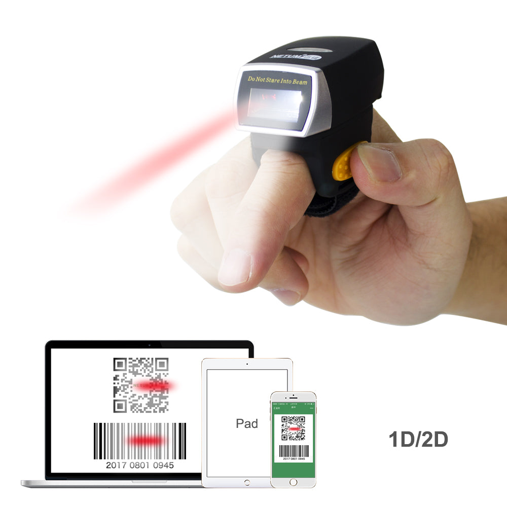 NETUM R2L Ultra-Light Wearable Ring 2D Wireless Barcode Scanner