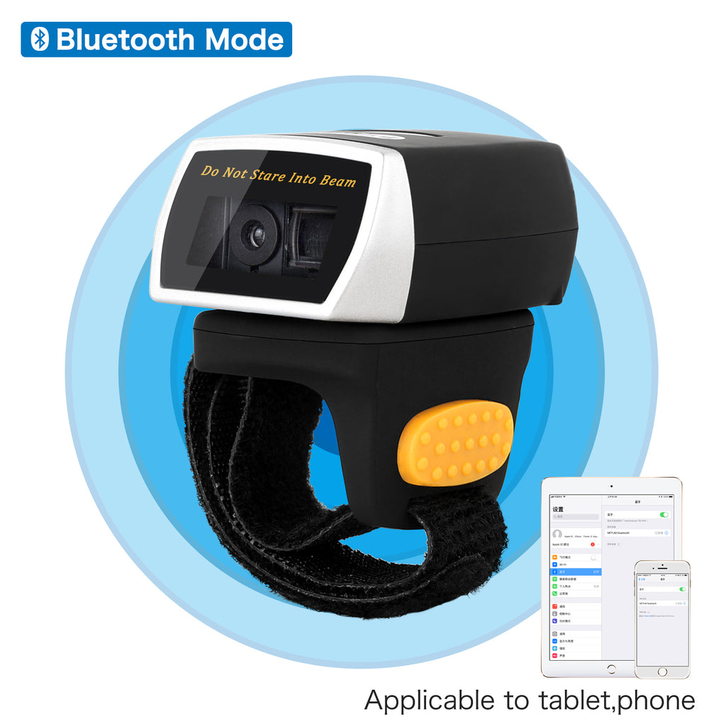 NETUM R3L High-Speed 1D CCD Wearable Ring Wireless Barcode Scanner