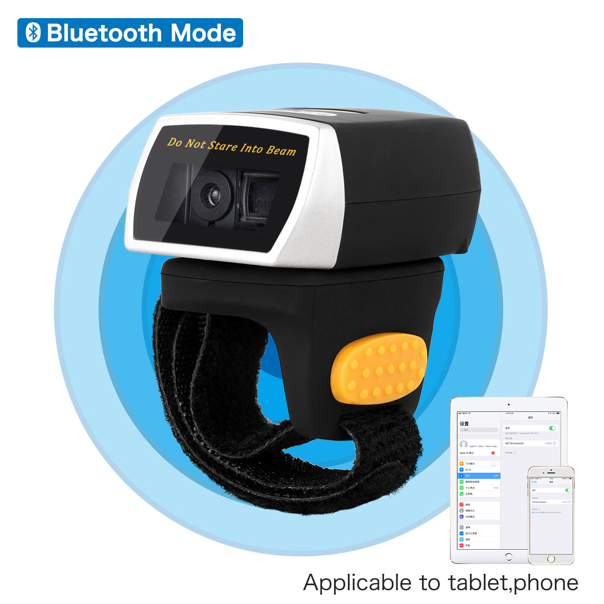 NETUM R3L High-Speed 1D CCD Wearable Ring Wireless Barcode Scanner