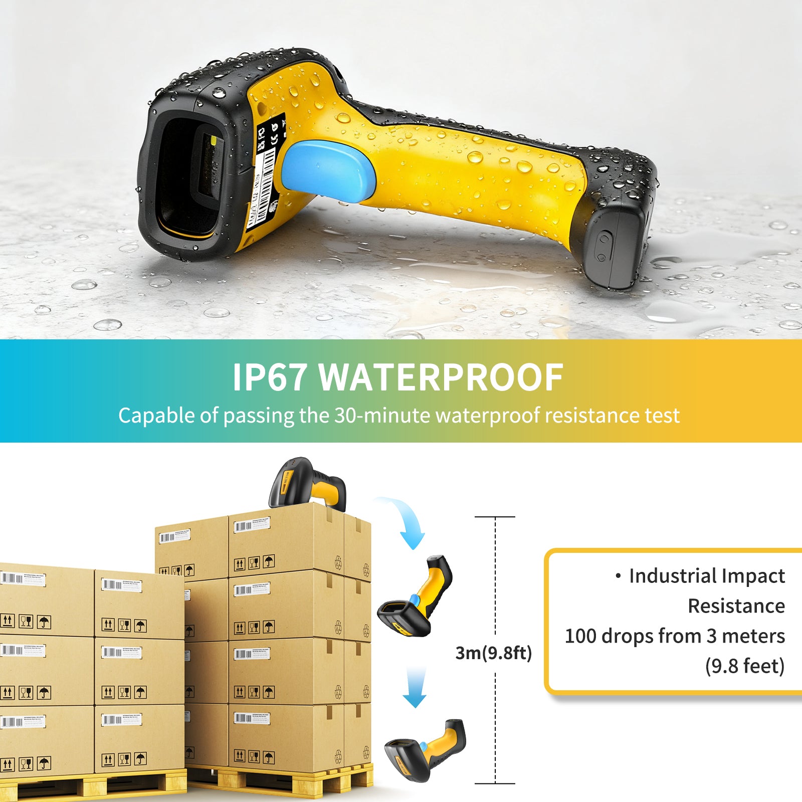 NETUM RD-1200 Rugged Industrial Wireless Barcode Scanner
