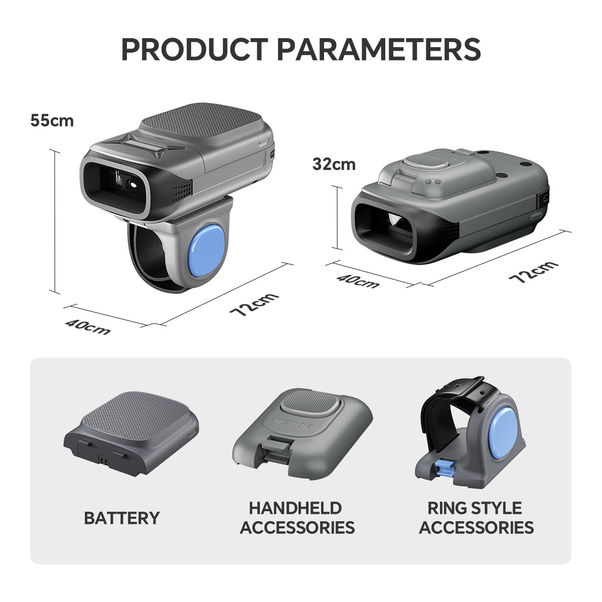 NETUM RF5520 Dual-Mode Ring Barcode Scanner