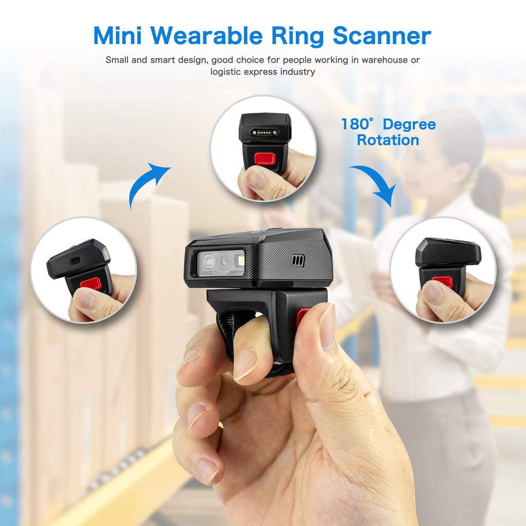 NETUM RS-8000BT Wearable Ring 2D Barcode Scanner