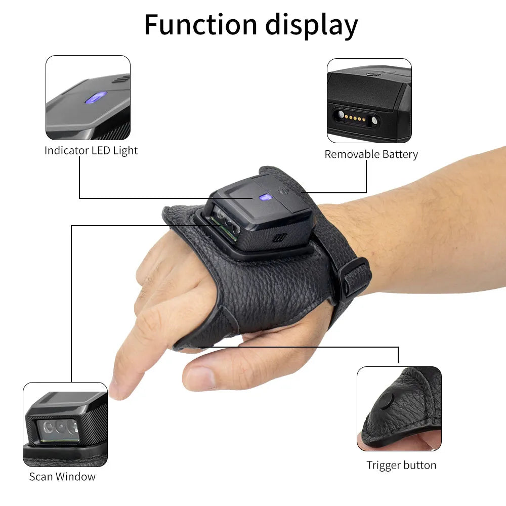 NETUM RS-8000PT Wearable Glove 2D Barcode Scanner