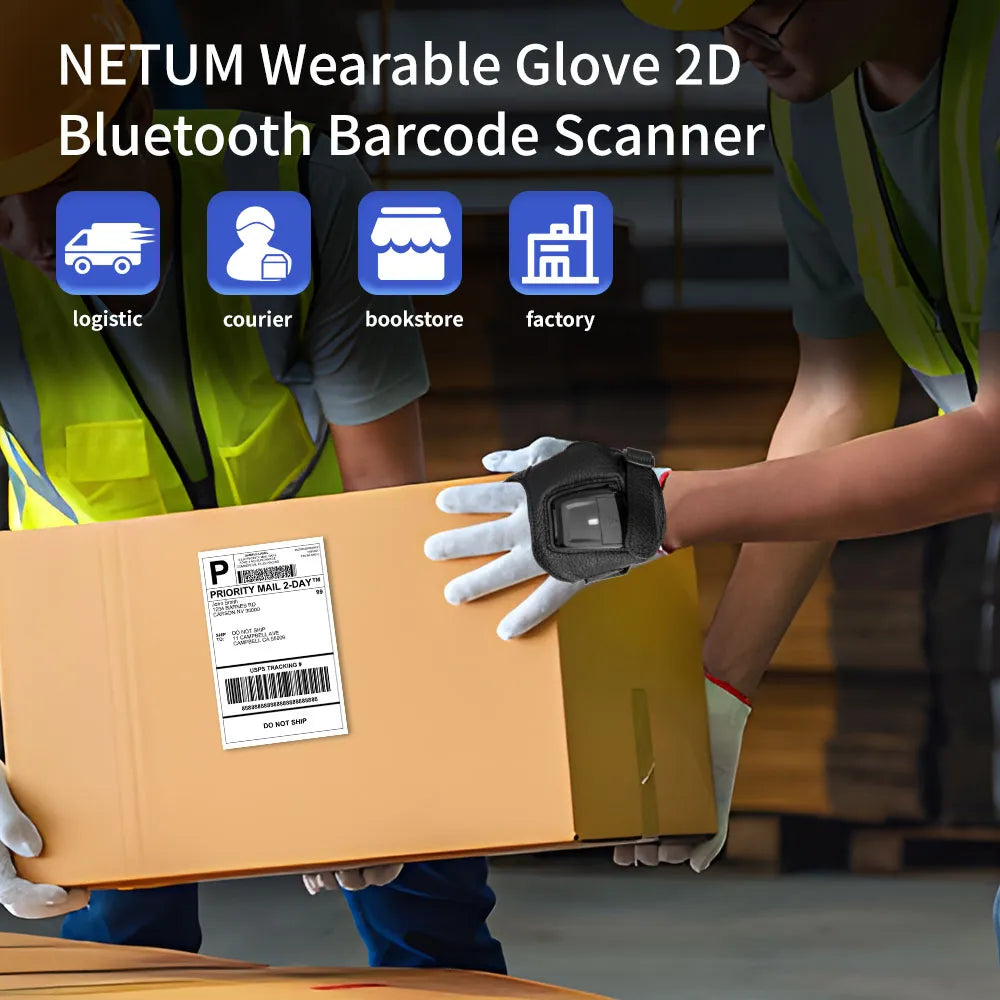 NETUM RS-8000PT Wearable Glove 2D Barcode Scanner