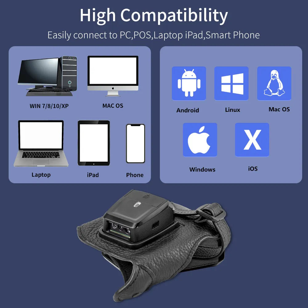 NETUM RS-9000PT 1280×960 High Res Zebra Glove Barcode Scanner