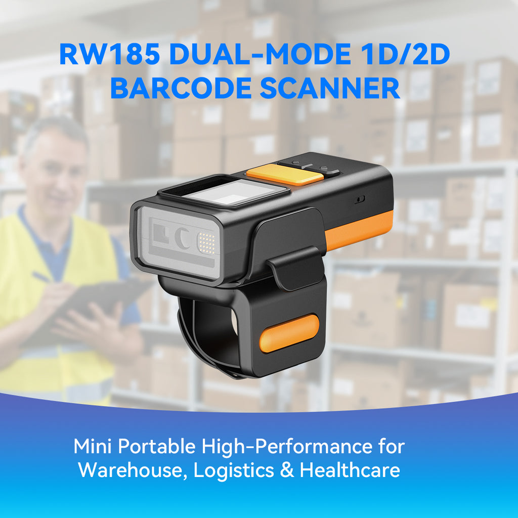NETUM RW185 Dual-Mode Ring & Handheld 2D Wireless Barcode Scanner with OLED Real-Time Display