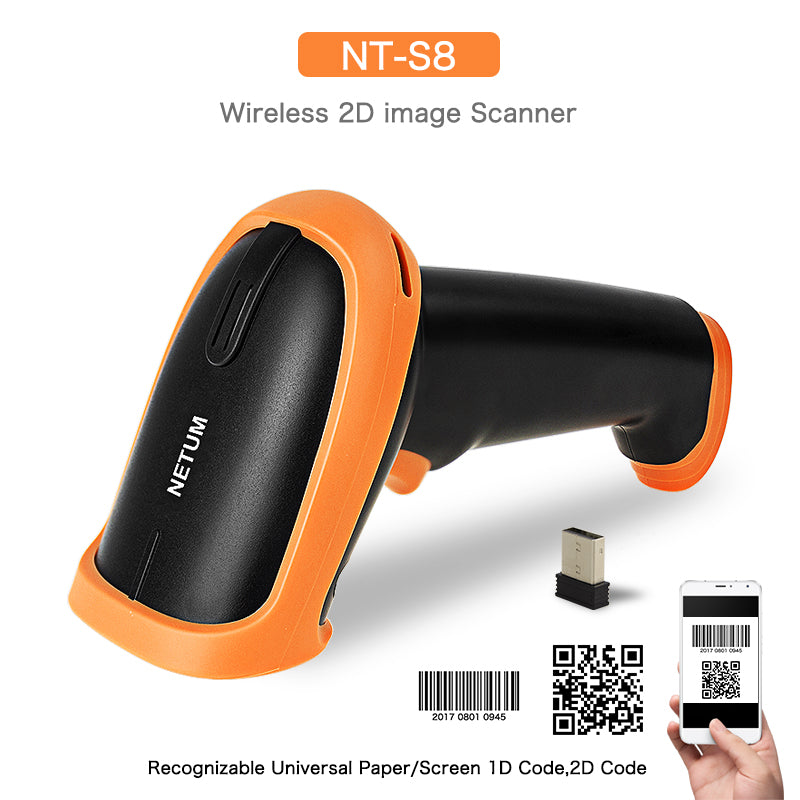NETUM S8 2.4G Wireless 2D Barcode Scanner
