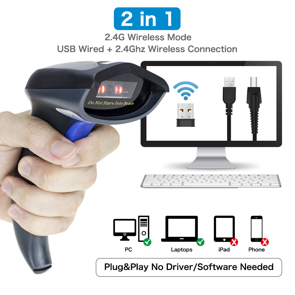 NETUM W6 Wireless Bluetooth CCD 1D Barcode Scanner
