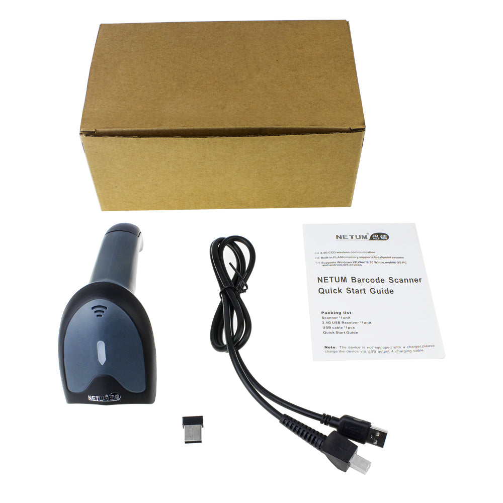 NETUM W6 Wireless Bluetooth CCD 1D Barcode Scanner