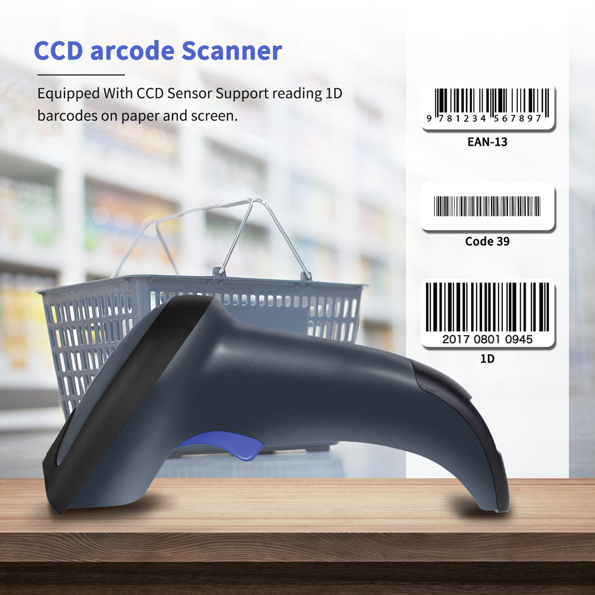 NETUM NT-W6-X 3-in-1 Bluetooth 2.4G Wireless CCD 1D Barcode Scanner