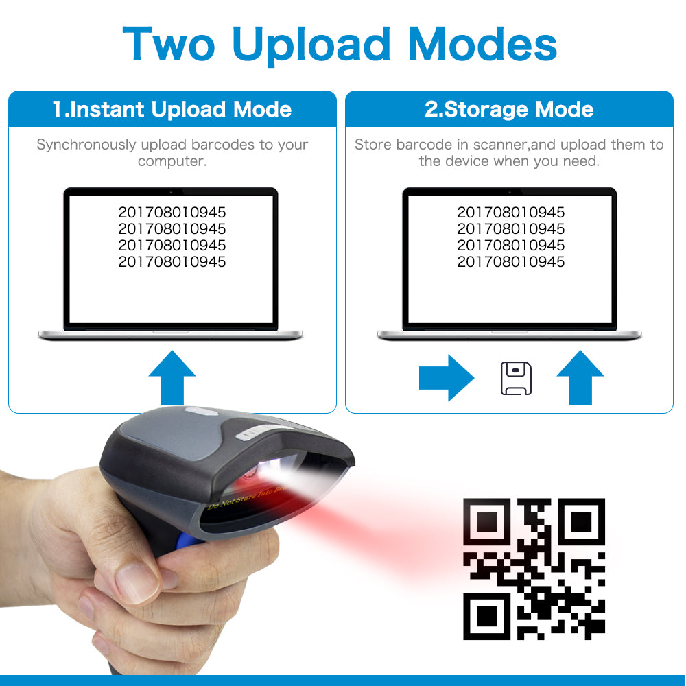 NETUM W8-X Bluetooth 5.0 & 2.4G Wireless 2D Barcode Scanner