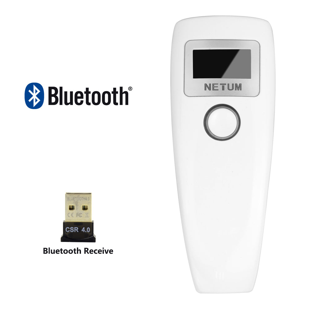 NETUM Z2S Mini 2D Wireless Barcode Scanner with LCD Display Screen