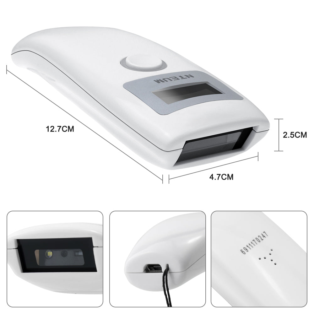NETUM Z2S Mini 2D Wireless Barcode Scanner with LCD Display Screen