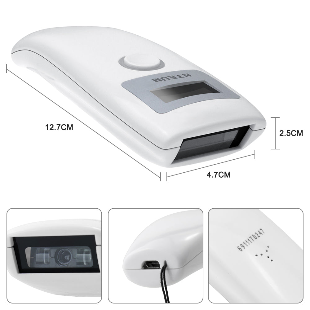 NETUM Z3S Mini 1D CCD Wireless Barcode Scanner with LCD Display Screen