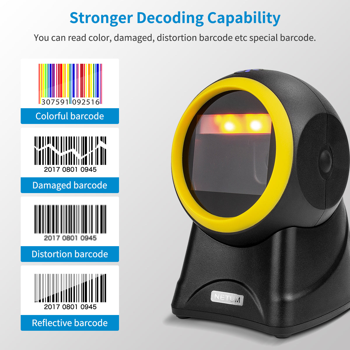 NETUM 2055M Desktop Hands‑Free Barcode Scanner