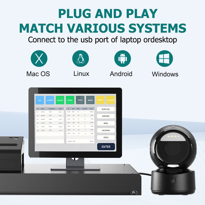 NETUM A6 Wireless Desktop Barcode Scanner