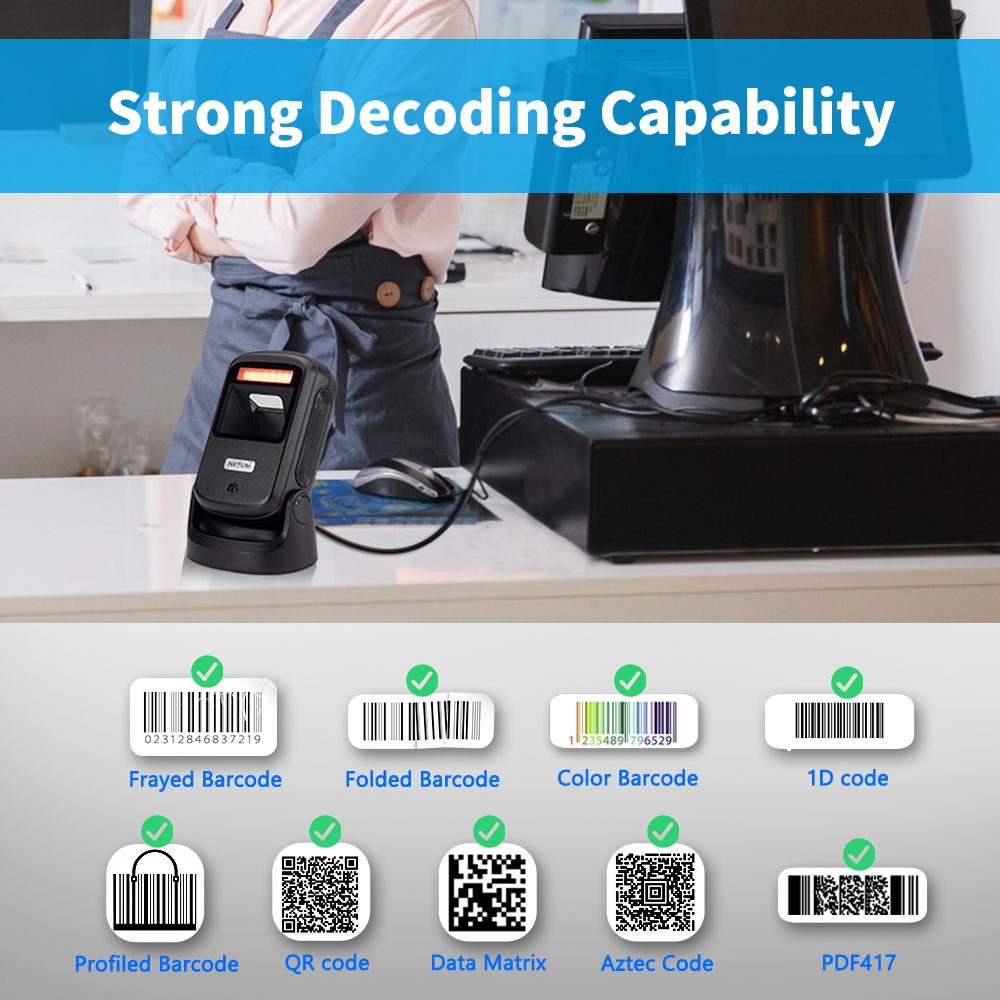 NETUM CN40 Desktop Hands‑Free Barcode Scanner