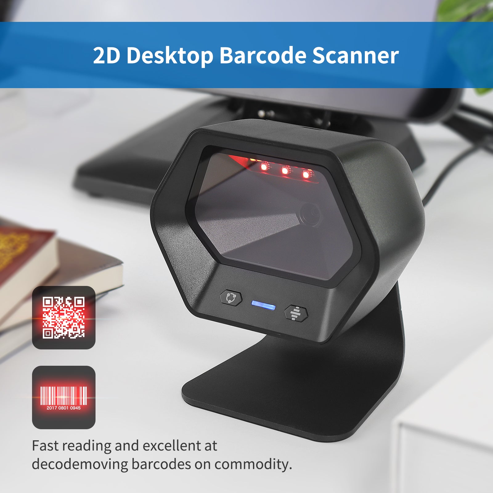 NETUM D‑8600 Desktop Hands‑Free Barcode Scanner