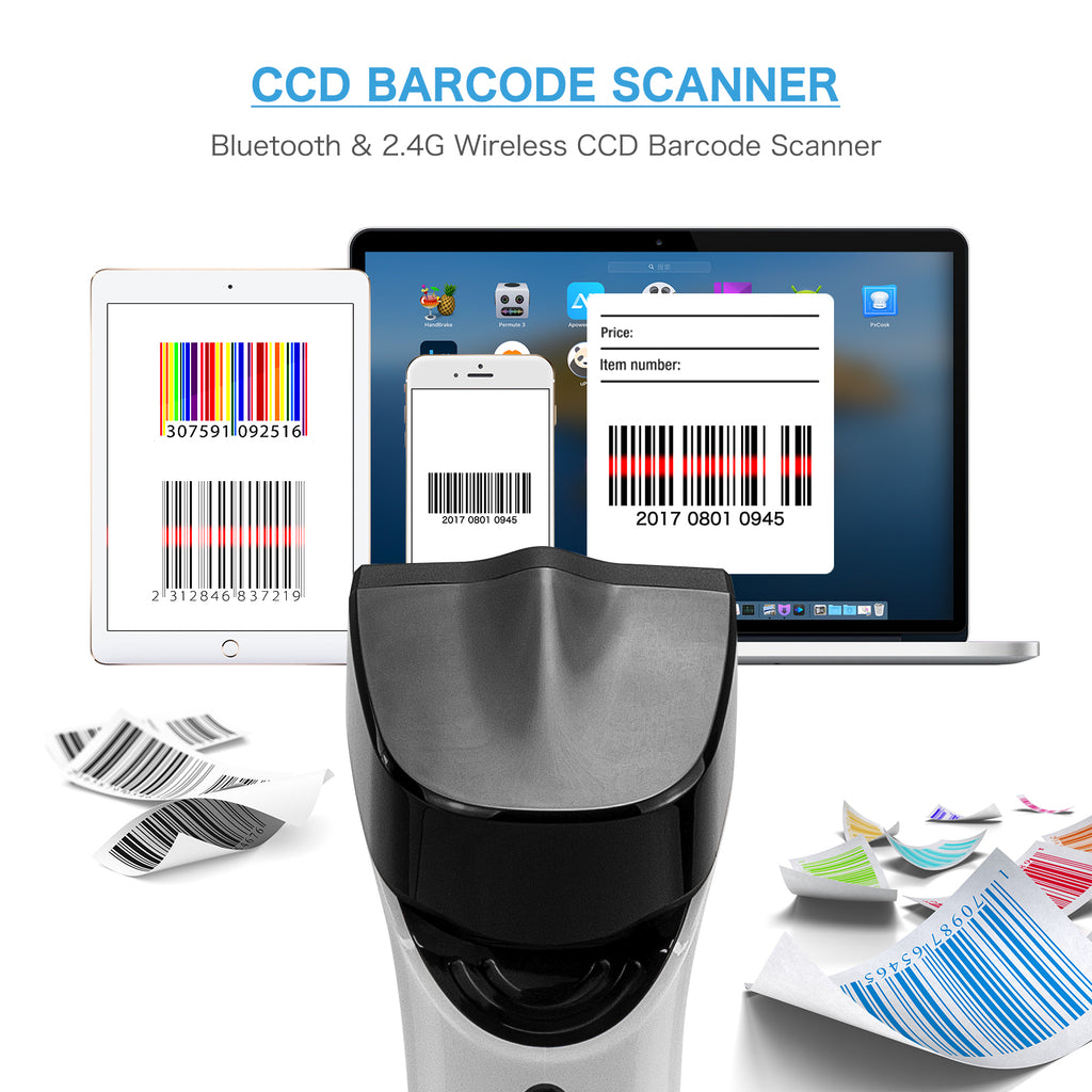NETUM DS‑5000 1D CCD Wireless Barcode Scanner