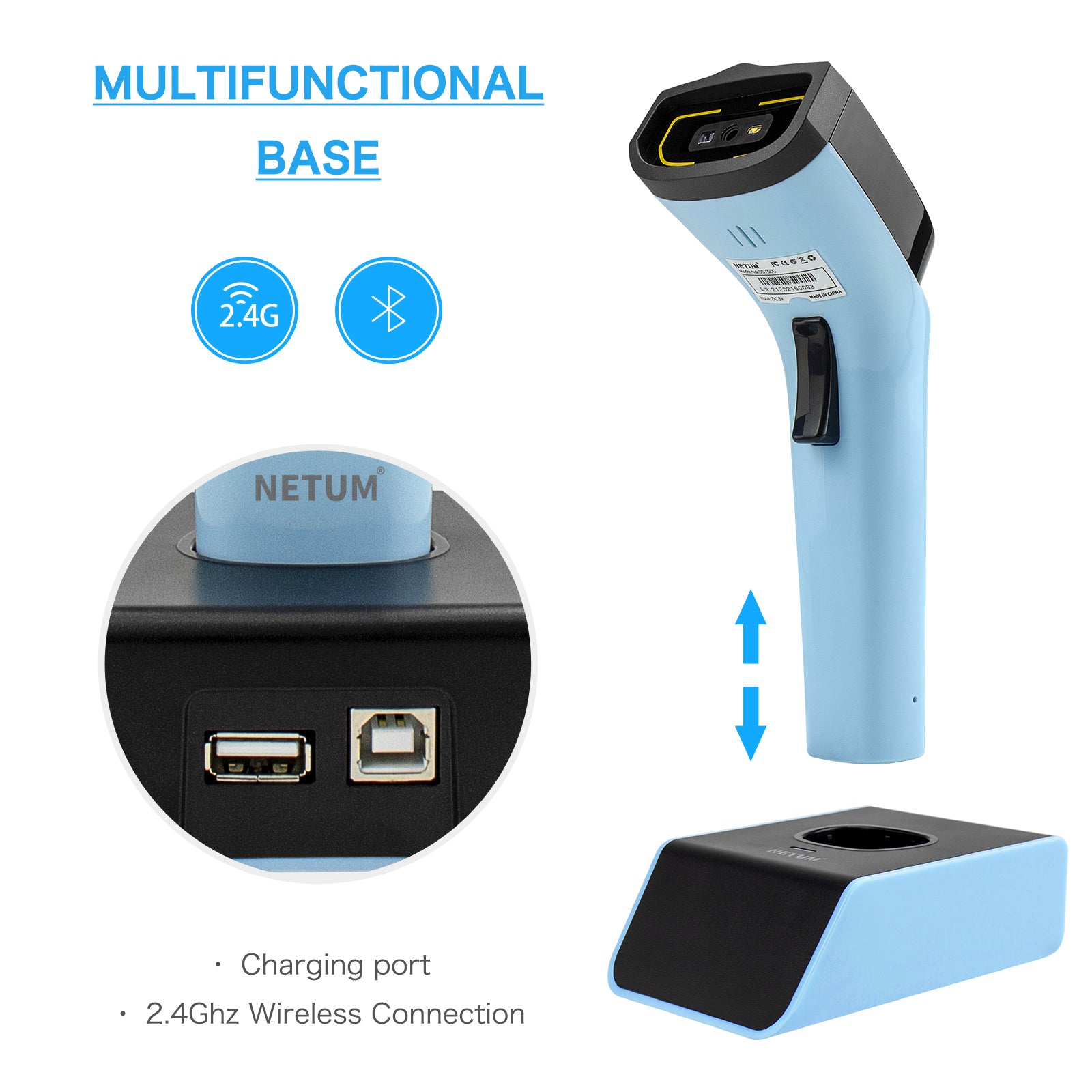 NETUM DS‑7500 2D Wireless Barcode Scanner