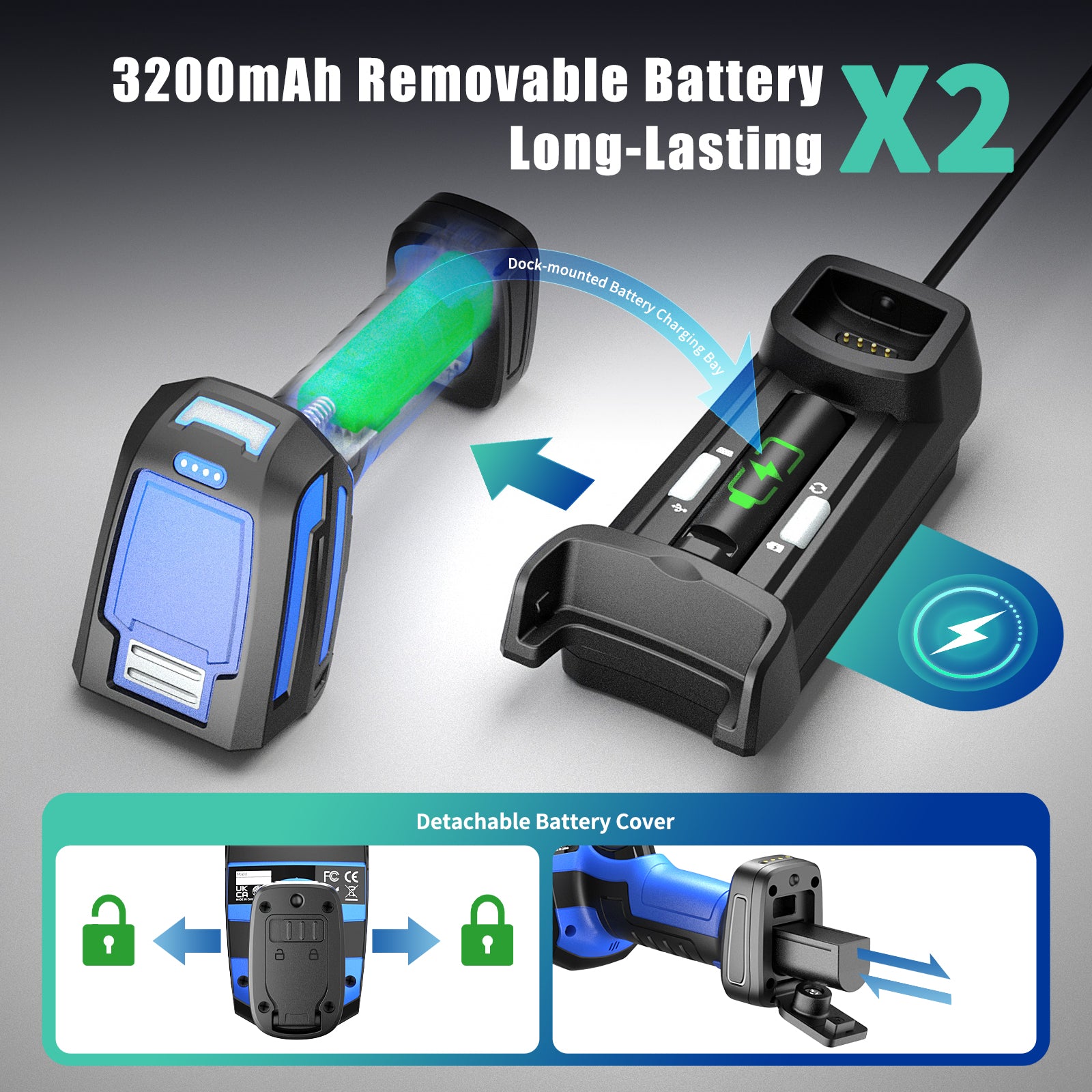 NETUM GY‑80U Industrial Wireless DPM Barcode Scanner