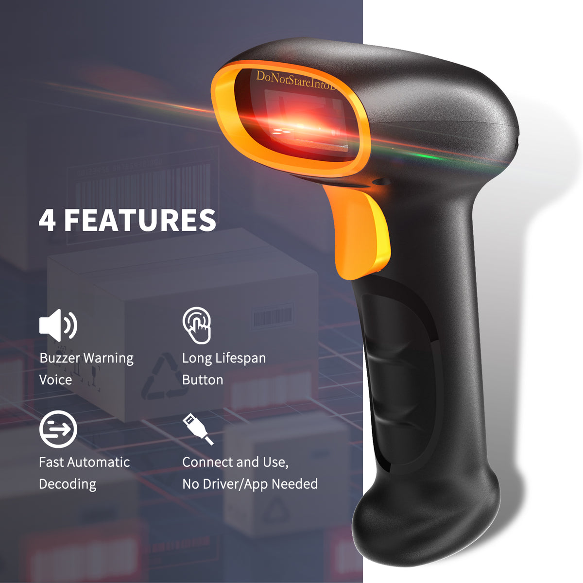 NETUM K3 1D CCD Wired Barcode Scanner