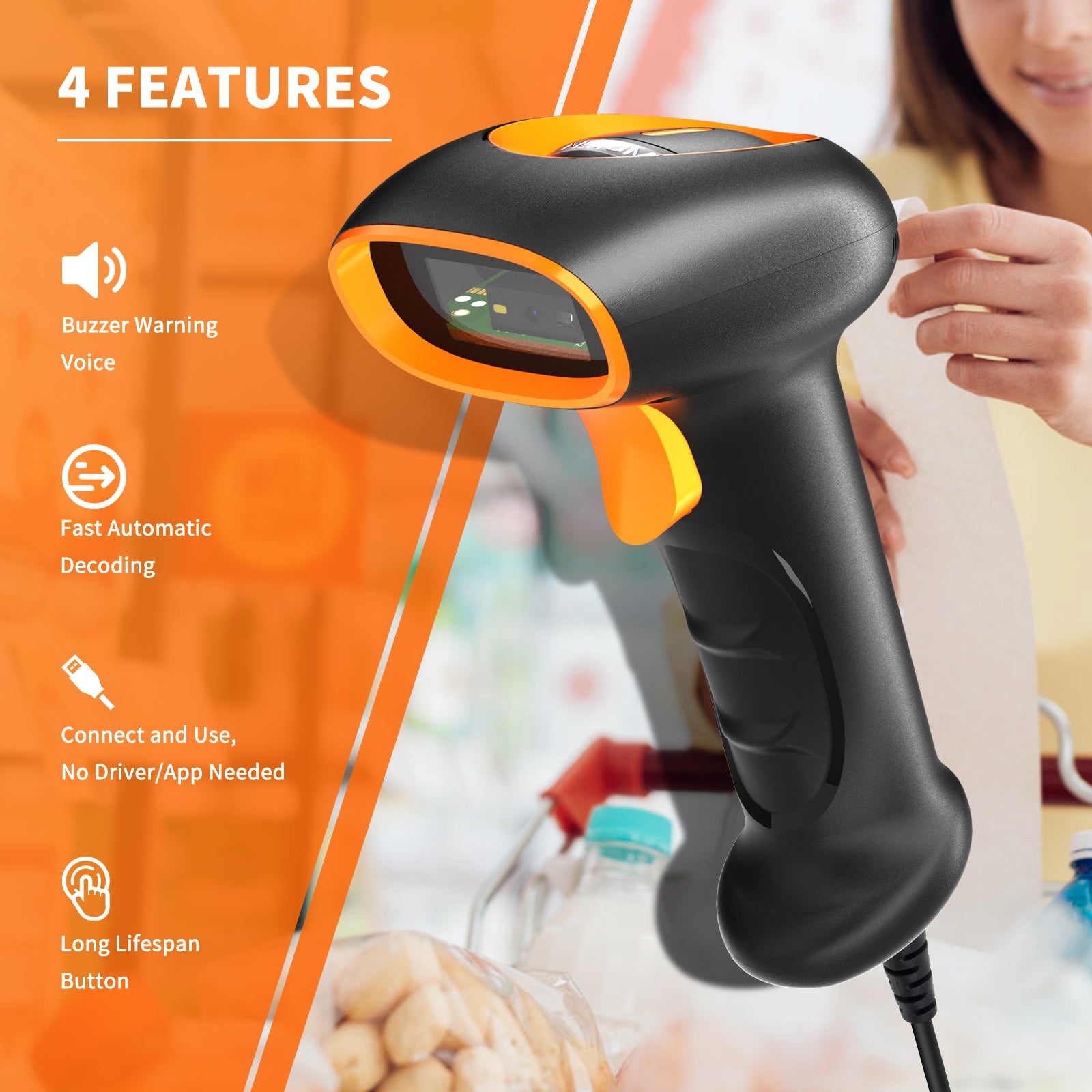 NETUM K5 Wired 2D Barcode Scanner