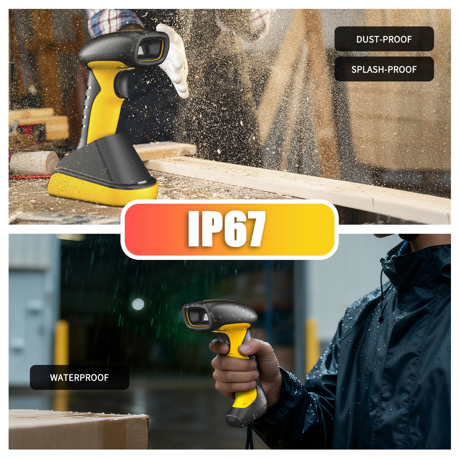 NETUM NT‑1202W Rugged Industrial 1D 2D Barcode Scanner