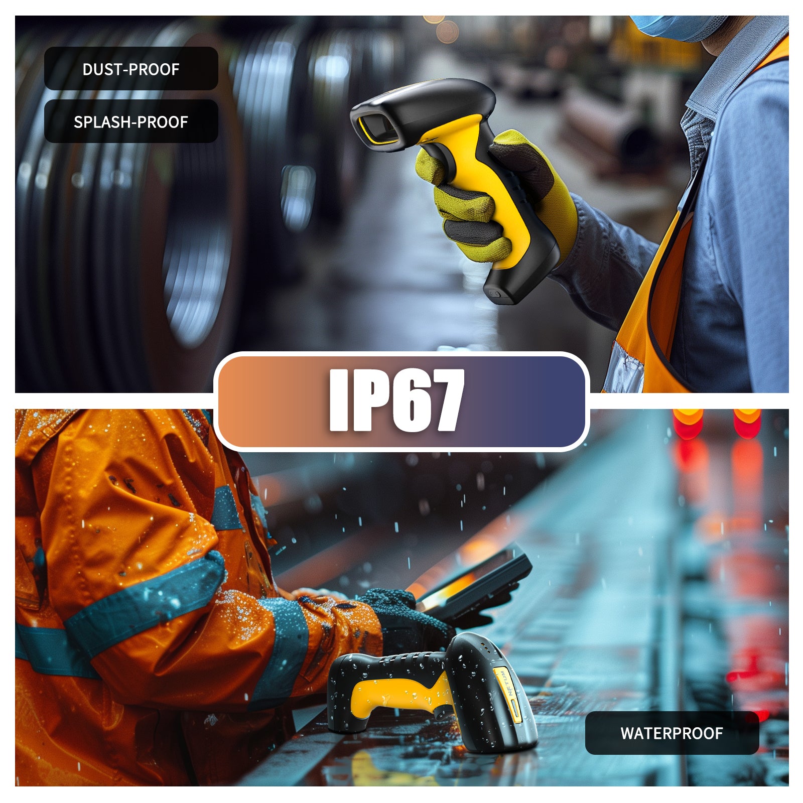 NETUM NT‑1203L Rugged Long‑Range 1D 2D Barcode Scanner
