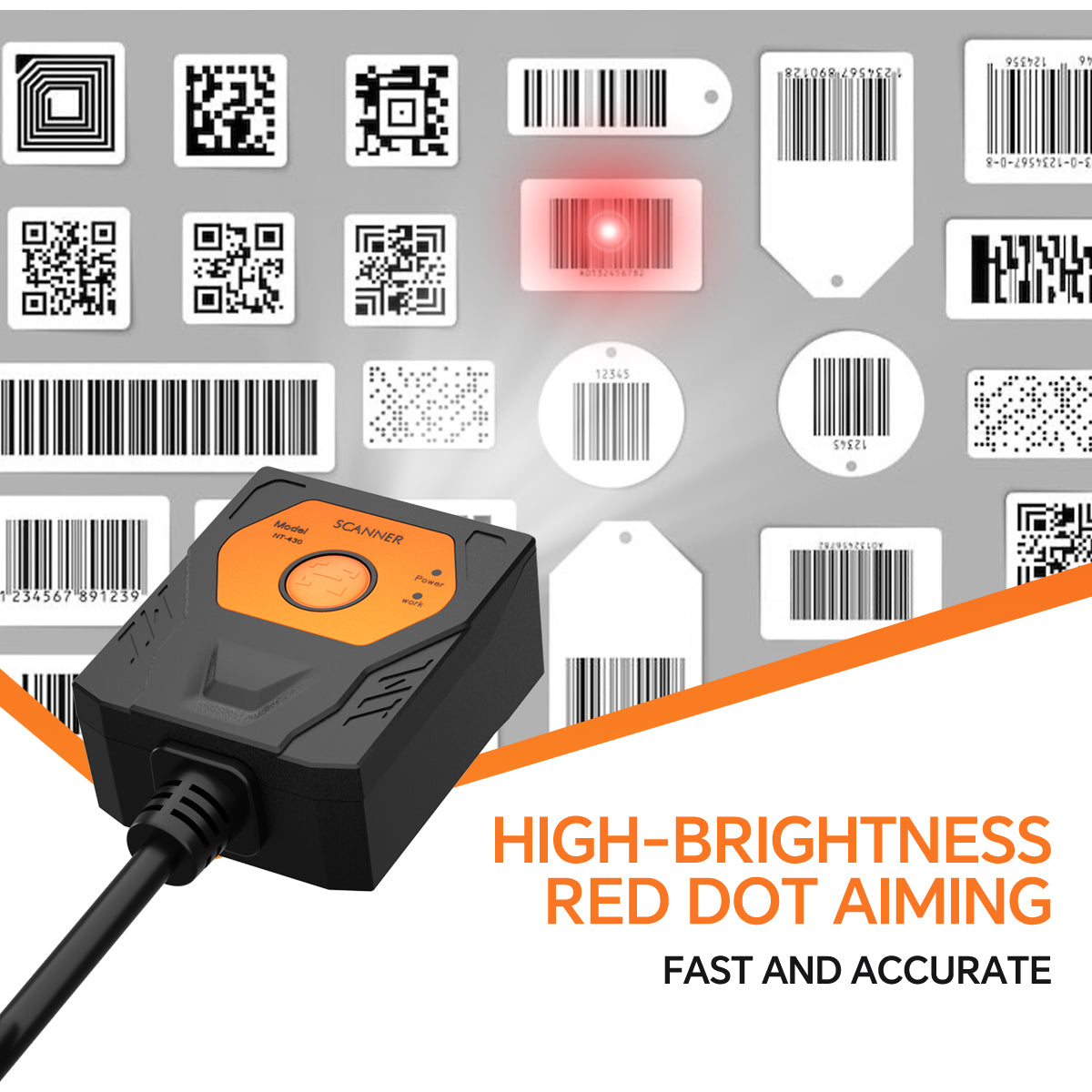 NETUM NT‑430 Mini Industrial Fixed Mount Barcode Reader