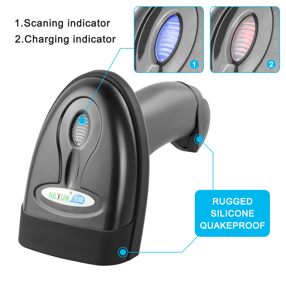 NETUM NT‑1698W 2.4G Wireless 1D Laser Barcode Scanner
